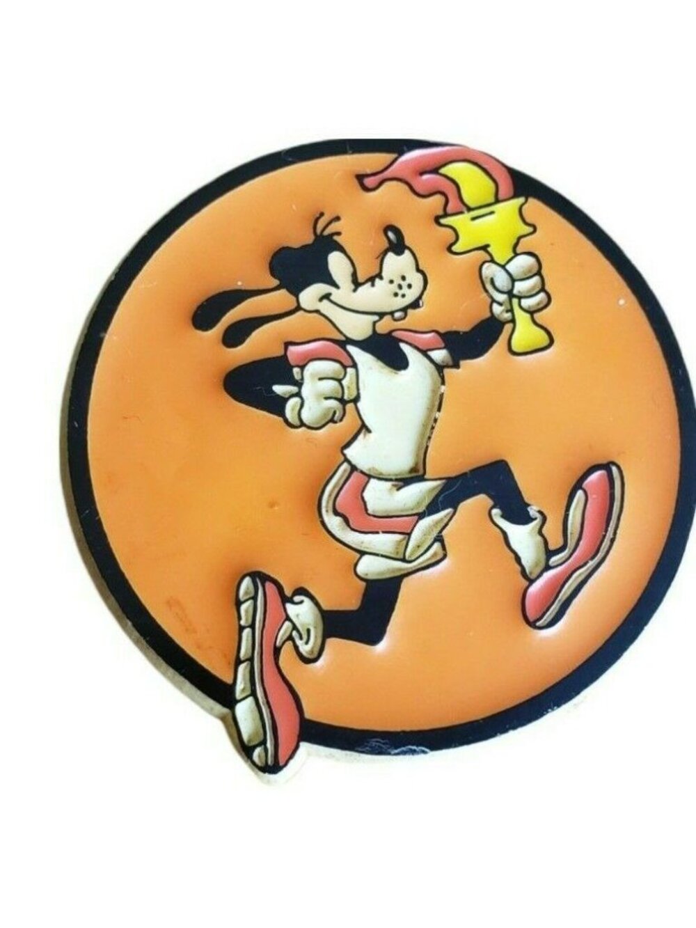 Disney Goofy Olympic Torch Runner Fridge Magnet Monogram Products 1970s Vtg 2"